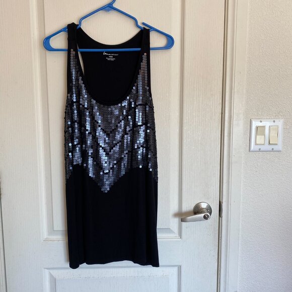 Lane Bryant SZ 18/20 Black Sequined Rayon Tank - Picture 4 of 11
